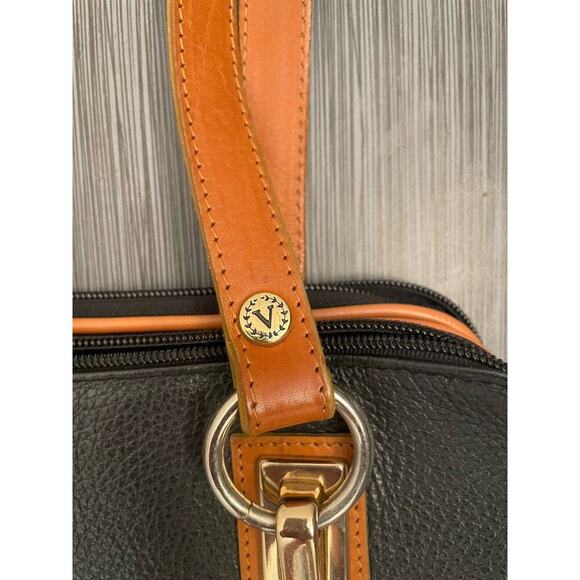 Valentina Shoulder Handbag Straps Black/Brown Genuine Leather Made In Italy - Picture 6 of 16